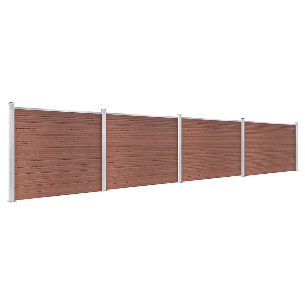 Barna WPC kerítéspanelszett 699 x 146 cm 2