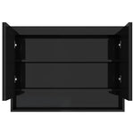 Fényes fekete MDF tükrös fürdőszobaszekrény 80 x 15 x 60 cm 3