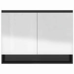 Fényes fekete MDF tükrös fürdőszobaszekrény 80 x 15 x 60 cm 5