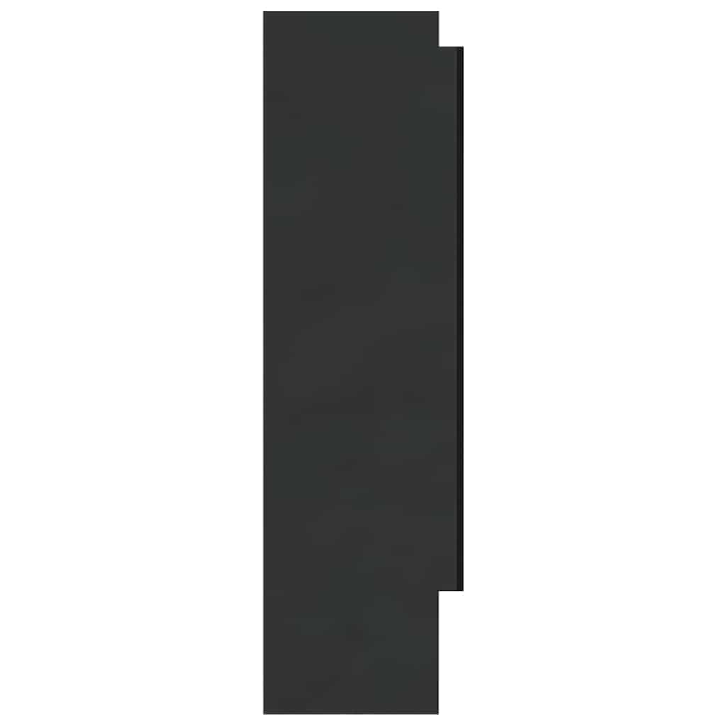 Fényes fekete MDF tükrös fürdőszobaszekrény 80 x 15 x 60 cm 6