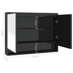 Fényes fekete MDF tükrös fürdőszobaszekrény 80 x 15 x 60 cm 8
