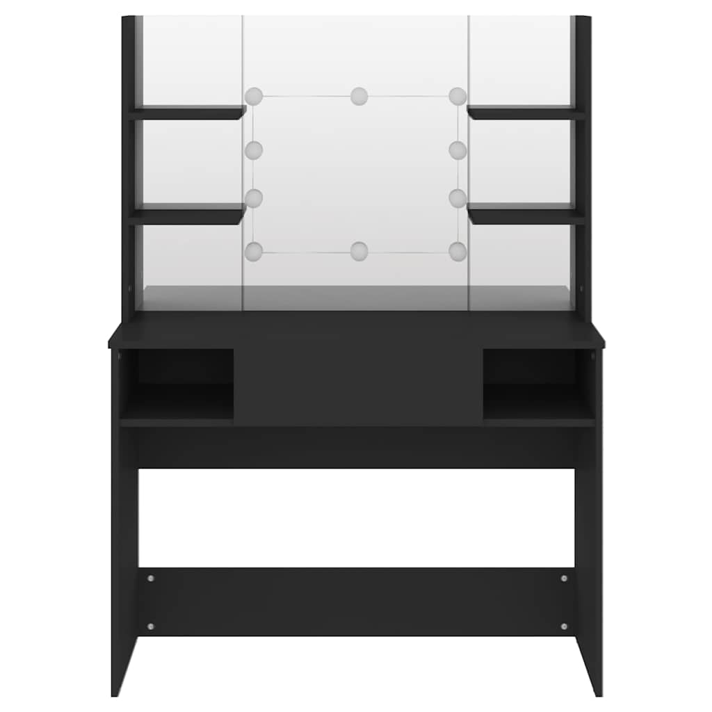 Fekete LED-es MDF sminkasztal 100 x 40 x 135 cm 3