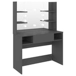Szürke LED-es MDF sminkasztal 100 x 40 x 135 cm 2