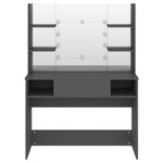 Szürke LED-es MDF sminkasztal 100 x 40 x 135 cm 3