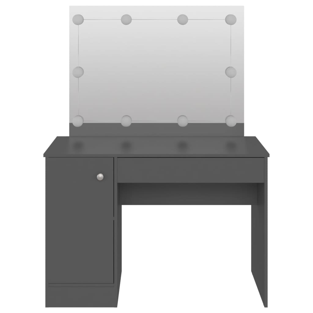 Szürke LED-es MDF sminkasztal 110 x 55 x 145 cm 3
