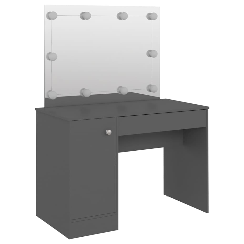 Szürke LED-es MDF sminkasztal 110 x 55 x 145 cm 5