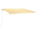 Sárga és fehér kézzel kihúzható LED-es napellenző 400 x 300 cm 2