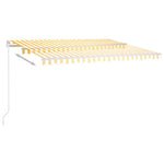 Sárga és fehér kézzel kihúzható LED-es napellenző 400 x 300 cm 6