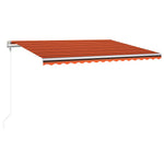 Narancssárga-barna szélérzékelős és LED-es napellenző 400x300cm 2