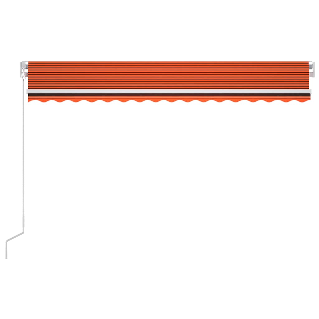 Narancssárga-barna szélérzékelős és LED-es napellenző 400x300cm 3