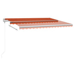 Narancssárga-barna szélérzékelős és LED-es napellenző 400x300cm 9