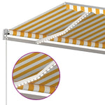 Sárga és fehér kézzel kihúzható LED-es napellenző 500x300 cm 4