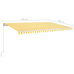 Sárga és fehér kézzel kihúzható LED-es napellenző 500x300 cm 7