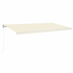 Krémszínű automata szélérzékelős és LED-es napellenző 600x300cm 2