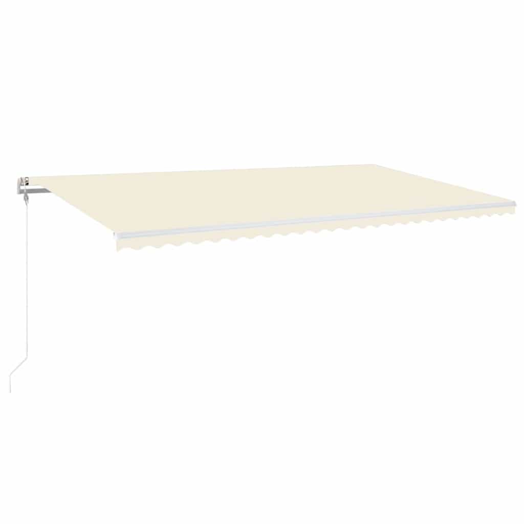 Krémszínű automata szélérzékelős és LED-es napellenző 600x300cm 2