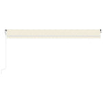 Krémszínű automata szélérzékelős és LED-es napellenző 600x300cm 3