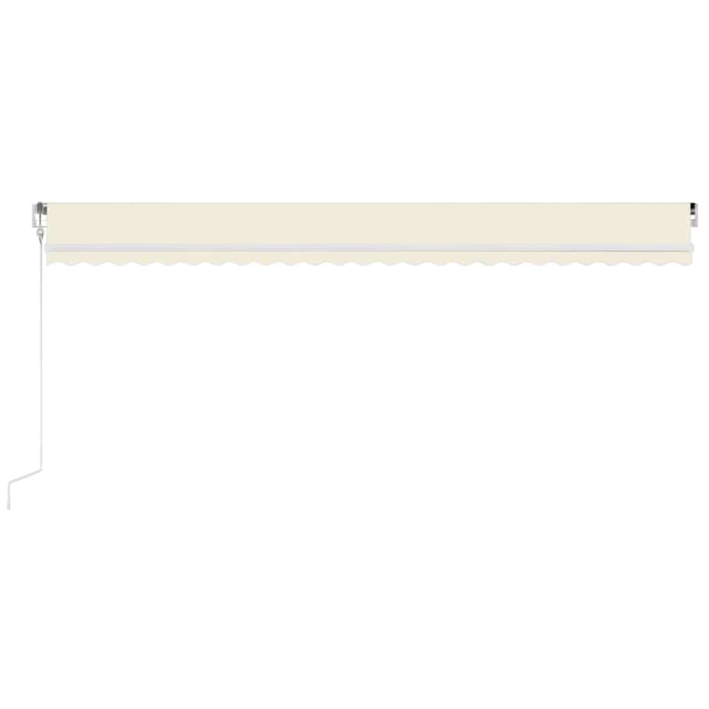 Krémszínű automata szélérzékelős és LED-es napellenző 600x300cm 3