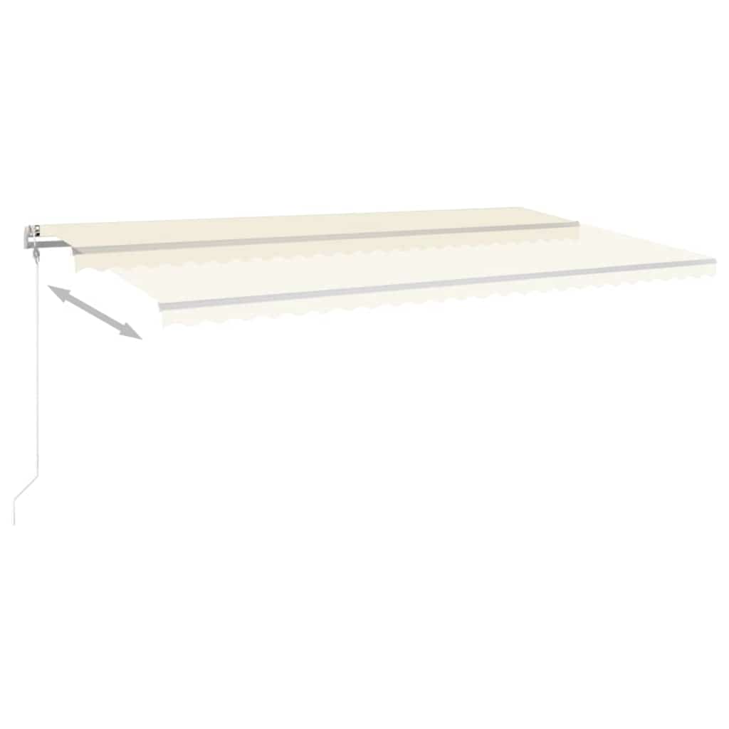 Krémszínű automata szélérzékelős és LED-es napellenző 600x300cm 9