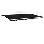 Antracitszürke szélérzékelős és LED-es napellenző 600x300 cm 10