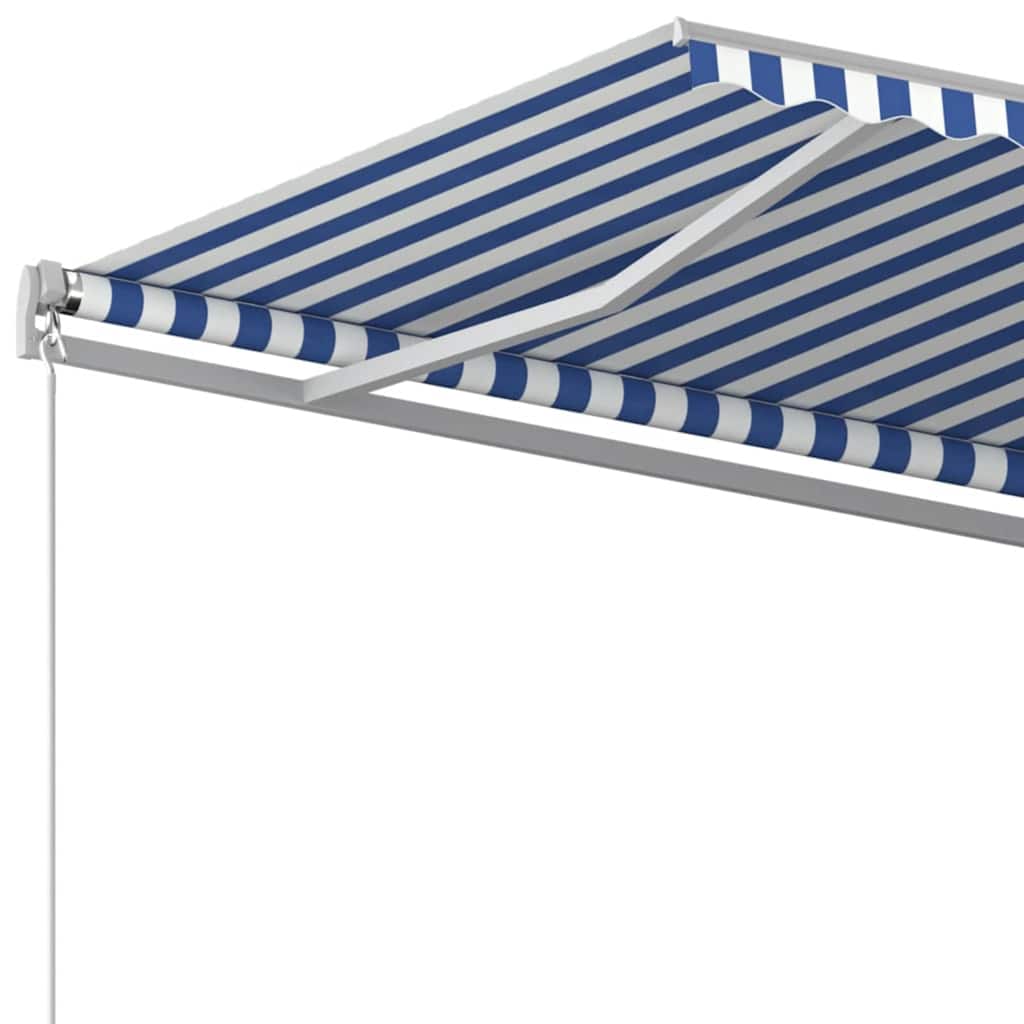 Behúzható napellenző Kék és Fehér 500 × 350 cm 4