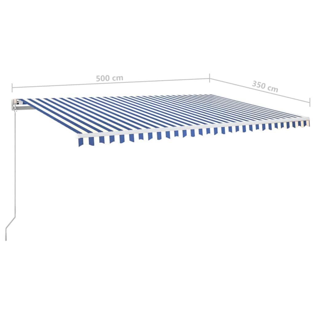 Behúzható napellenző Kék és Fehér 500 × 350 cm 7