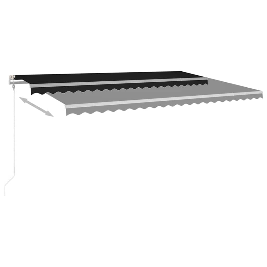 Antracitszürke szélérzékelős és LED-es napellenző 500 x 350 cm 8