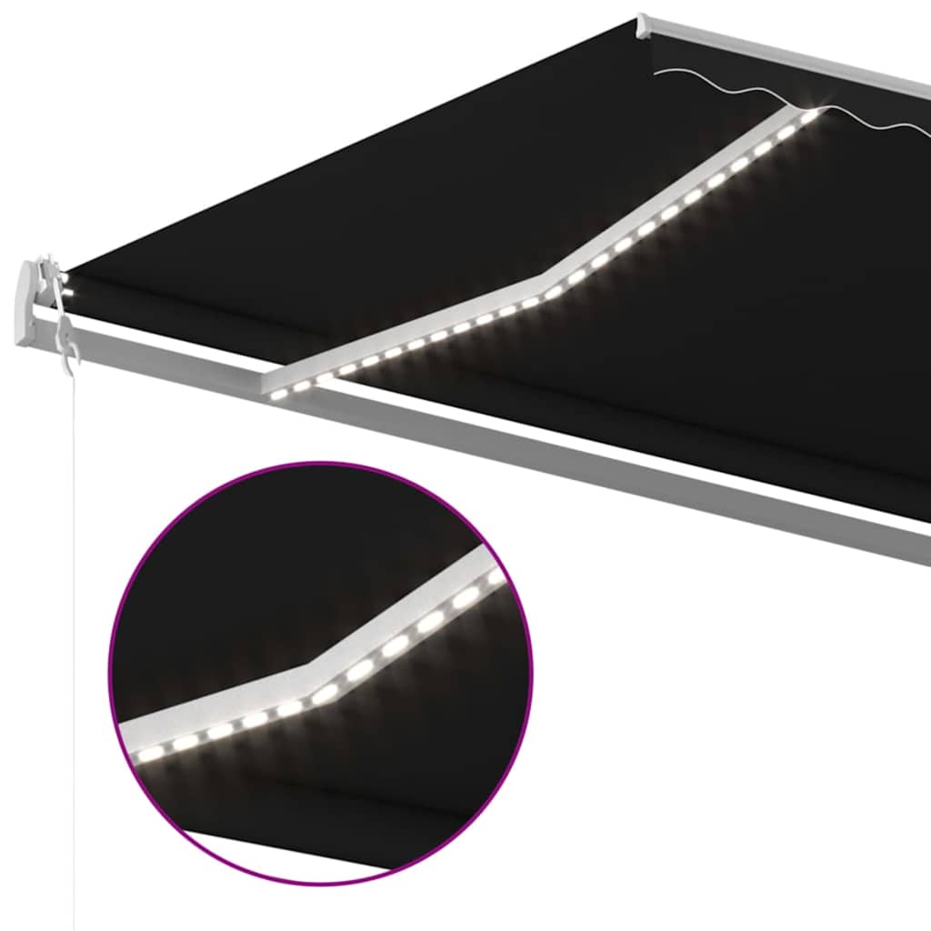 Antracitszürke szélérzékelős és LED-es napellenző 500 x 350 cm 4