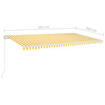 Behúzható napellenző Sárga és Fehér 600 × 350 cm 6