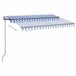 Kék/fehér automata szélérzékelős és LED-es napellenző 300x250cm 9