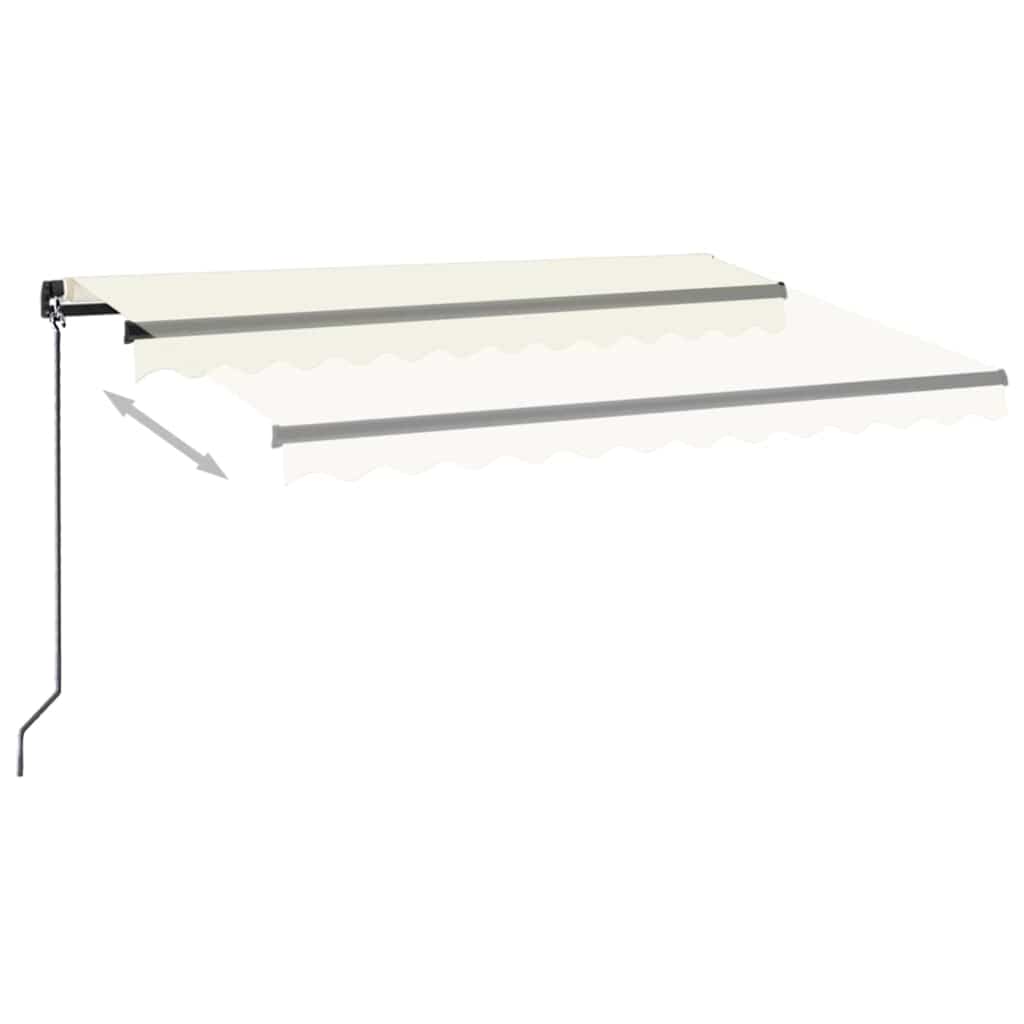 Krémszínű kézzel kihúzható LED-es napellenző 350 x 250 cm 3