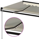 Krémszínű kézzel kihúzható LED-es napellenző 350 x 250 cm 4