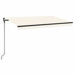Krémszínű kézzel kihúzható LED-es napellenző 450 x 300 cm 2