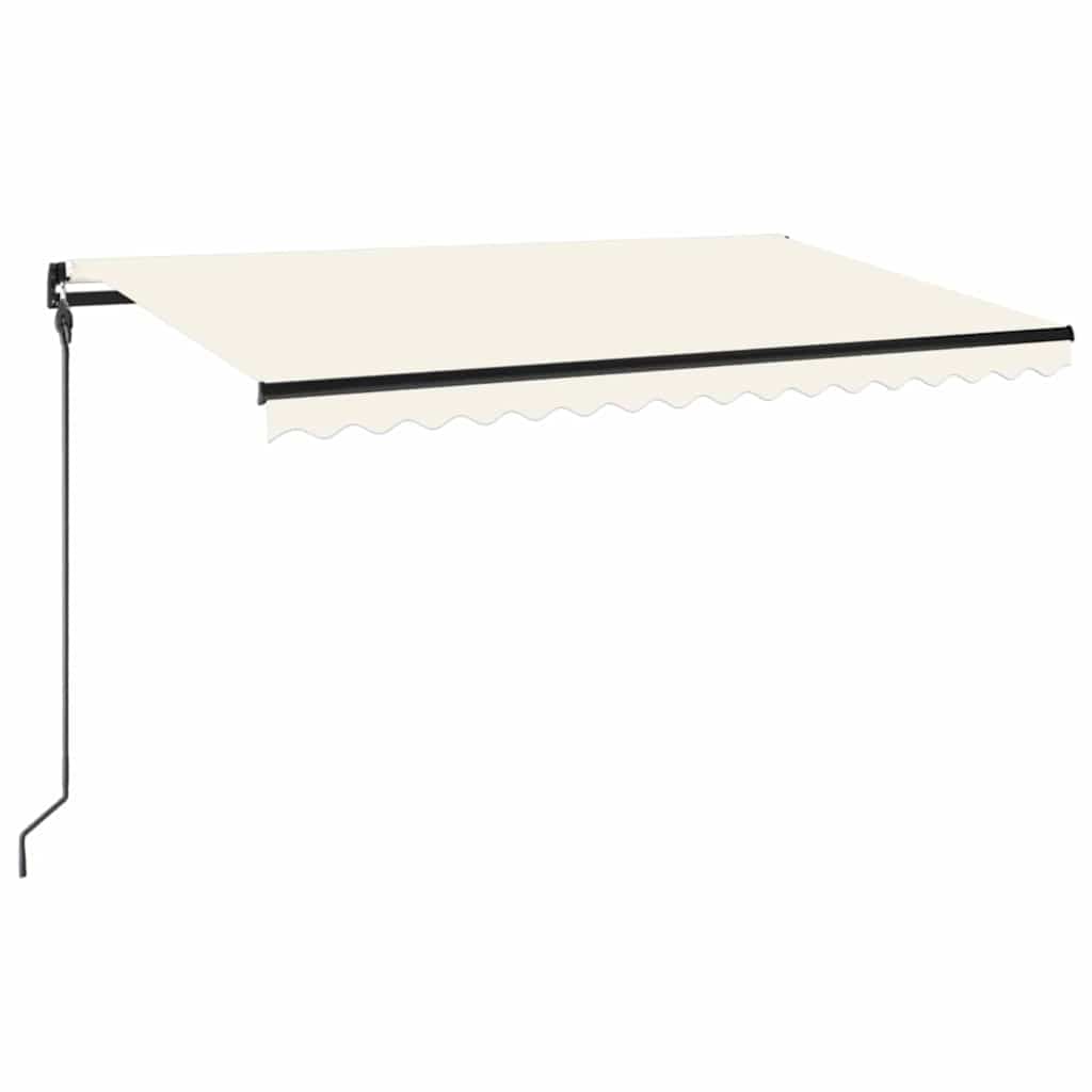 Krémszínű kézzel kihúzható LED-es napellenző 450 x 300 cm 2