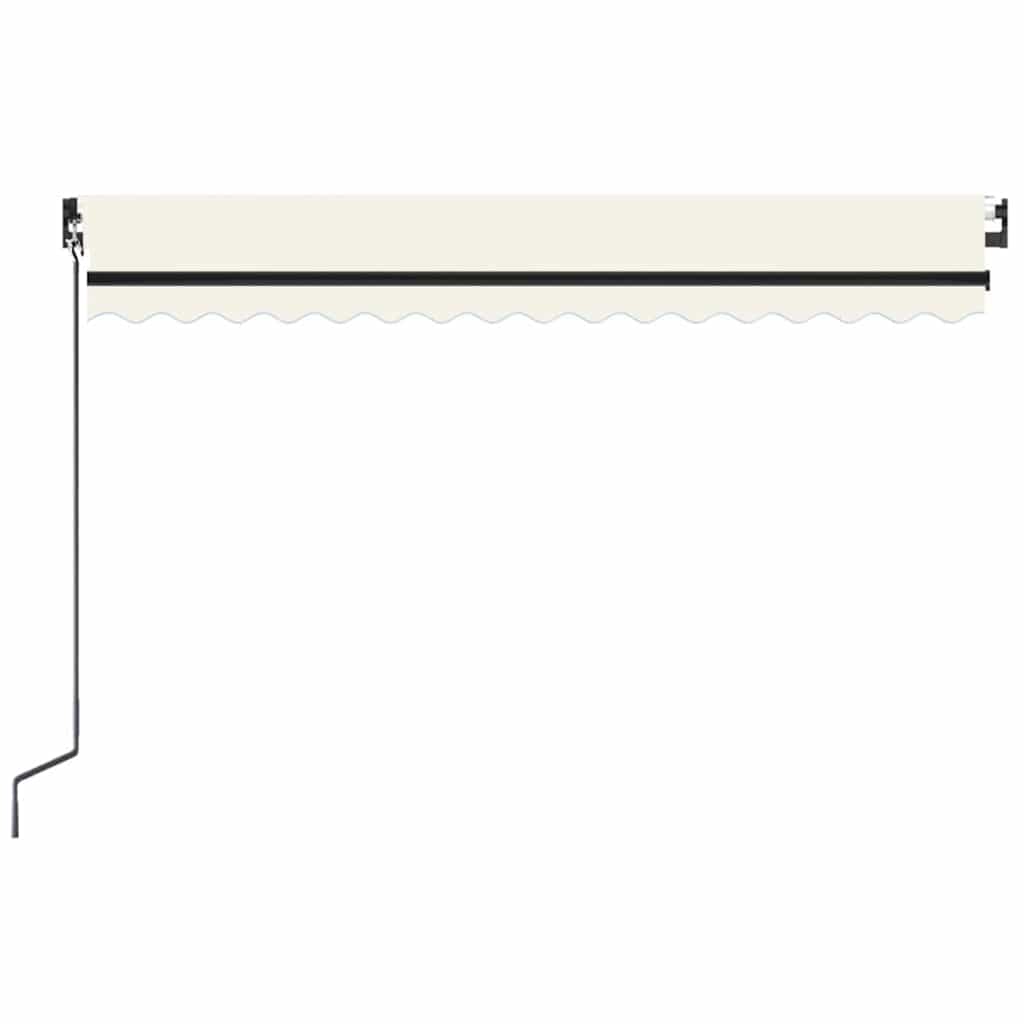 Krémszínű kézzel kihúzható LED-es napellenző 450 x 300 cm 4