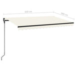 Krémszínű kézzel kihúzható LED-es napellenző 450 x 300 cm 7