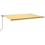 Sárga és fehér kézzel kihúzható LED-es napellenző 500x300 cm 2