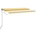 Sárga és fehér kézzel kihúzható LED-es napellenző 450 x 350 cm 3