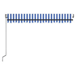 Kék/fehér automata szélérzékelős és LED-es napellenző 450x350cm 3