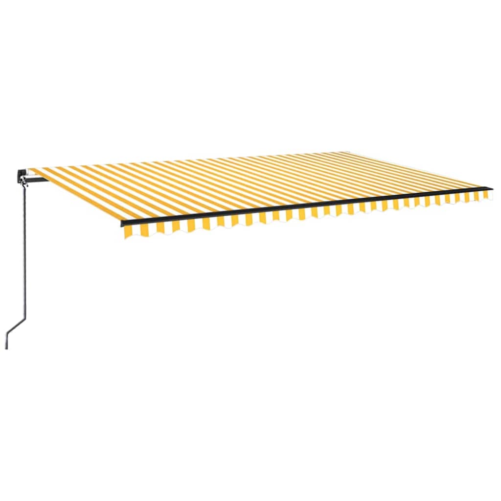Sárga és fehér kézzel kihúzható napellenző 500 x 350 cm 2