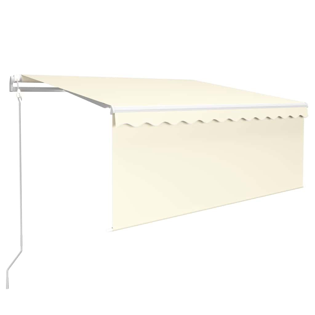 Krémszínű szélérzékelős, LED-es napellenző redőnnyel 3 x 2,5 m 2