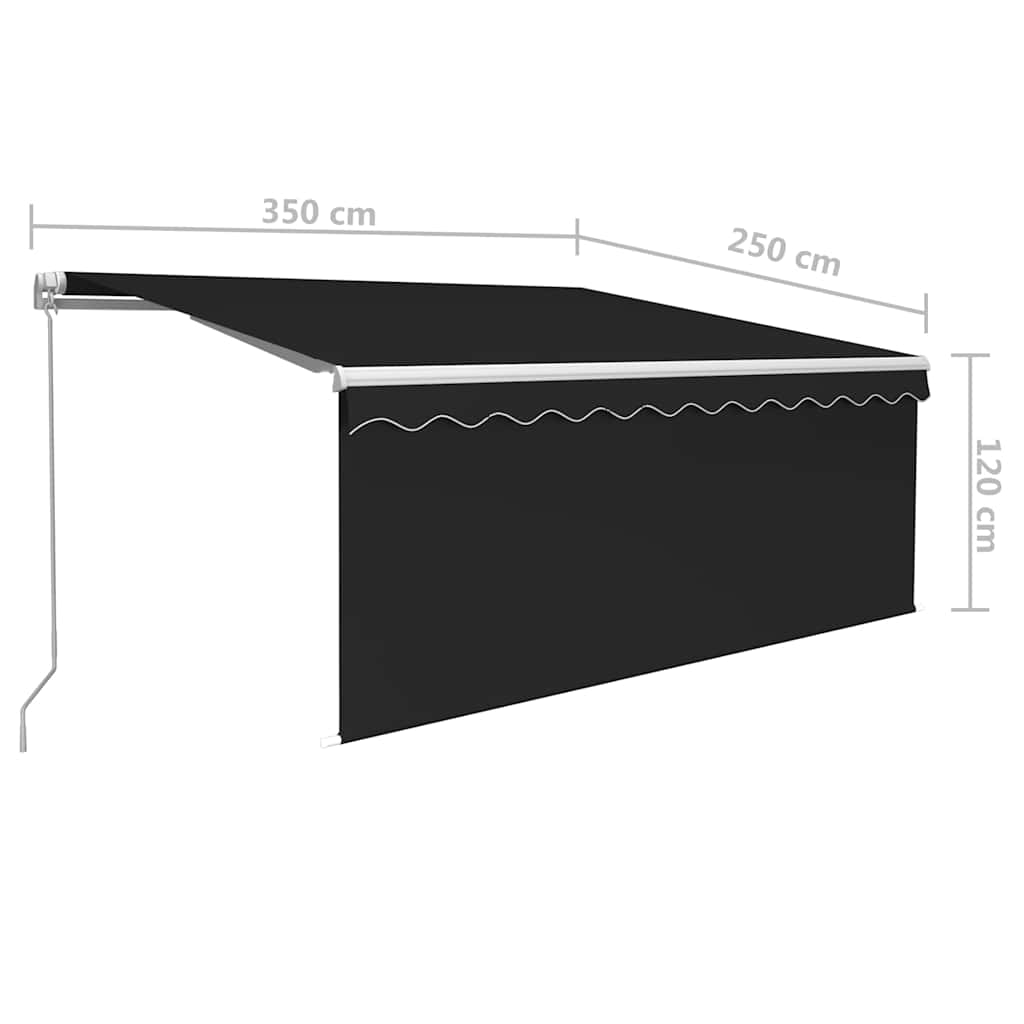 Antracitszürke kézzel kihúzható napellenző redőnnyel 3,5x2,5 m 7