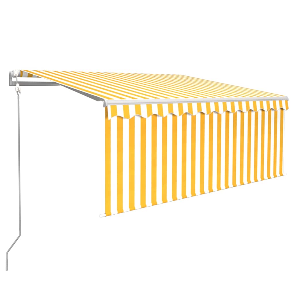 Sárga-fehér automata kihúzható napellenző redőnnyel 3,5 x 2,5 m 2