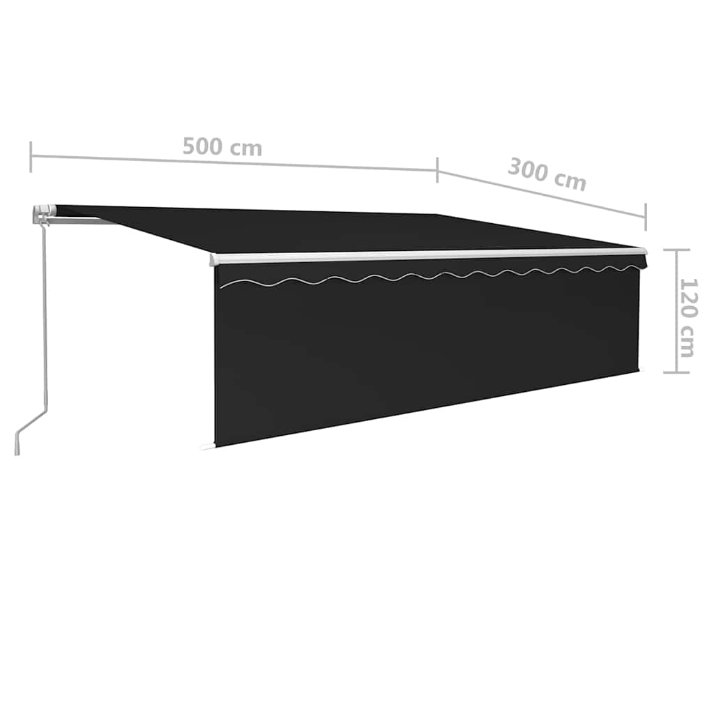 Antracitszürke kézzel kihúzható napellenző redőnnyel 5 x 3m 7