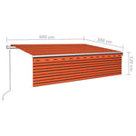 Automata redőnyös, LED-es, szélérzékelős napellenző 6x3 m 10