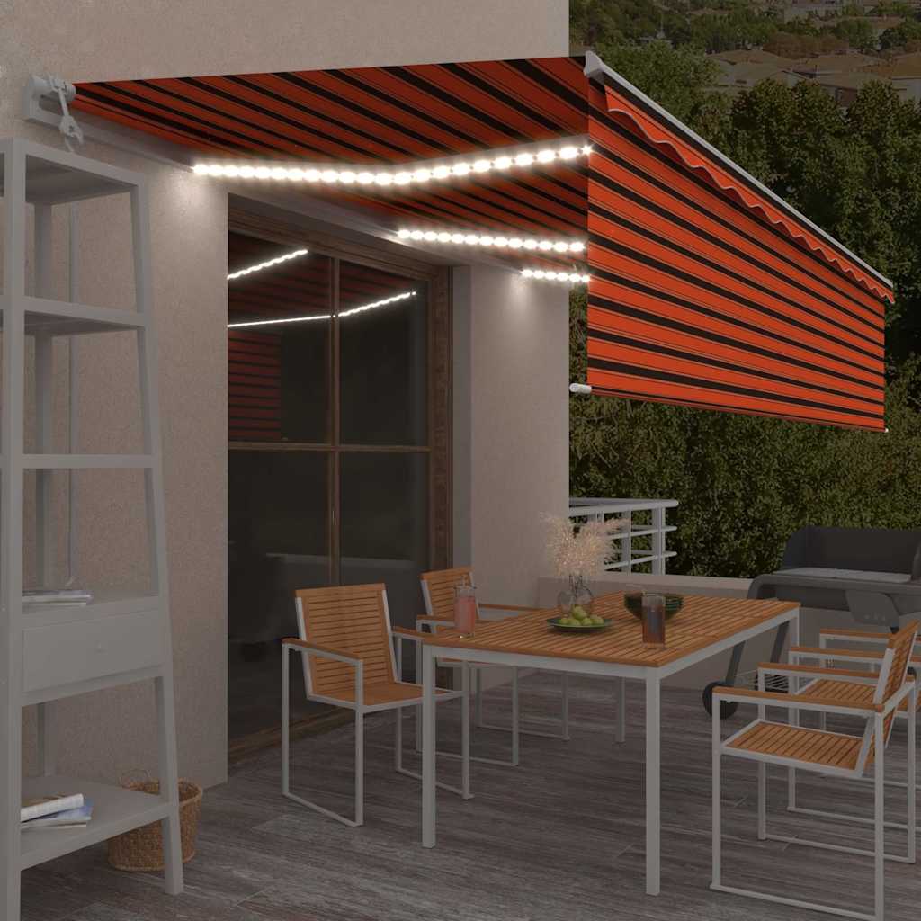 Automata redőnyös, LED-es, szélérzékelős napellenző 6x3 m