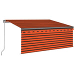 Narancssárga-barna kézzel kihúzható LED-es napellenző 3 x 2,5m 2