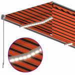 Narancssárga-barna kézzel kihúzható LED-es napellenző 3 x 2,5m 4