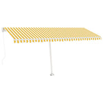 Sárga és fehér kézzel kihúzható LED-es napellenző 500x300 cm 2