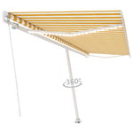 Sárga és fehér kézzel kihúzható LED-es napellenző 500x300 cm 9