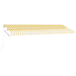 Sárga és fehér kézzel kihúzható LED-es napellenző 500x300 cm 10